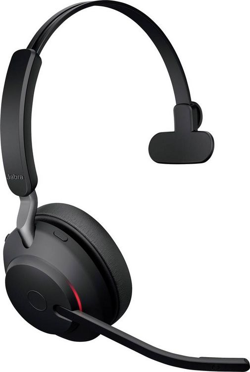 Produktbild: Jabra Evolve2 65 monaural On Ear Headset Bluetooth&reg; Mono Schwarz Lautst&auml;rkeregelung, Batterieladeanzeige, Mikrofon-Stummschaltung Telefon