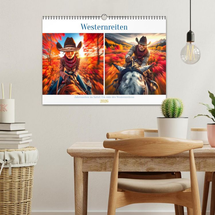 Produktbild: Westernreiten - Jahreszeiten im Sattel (Wandkalender 2026 DIN A3 quer), CALVENDO Monatskalender