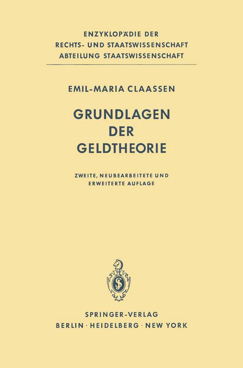Produktbild: Grundlagen der Geldtheorie