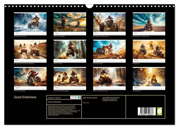 Produktbild: Quad Erlebnisse (Wandkalender 2026 DIN A3 quer), CALVENDO Monatskalender