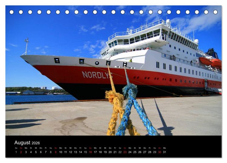 Produktbild: Hurtigruten - Entlang der norwegischen K&uuml;ste (Tischkalender 2026 DIN A5 quer), CALVENDO Monatskalender