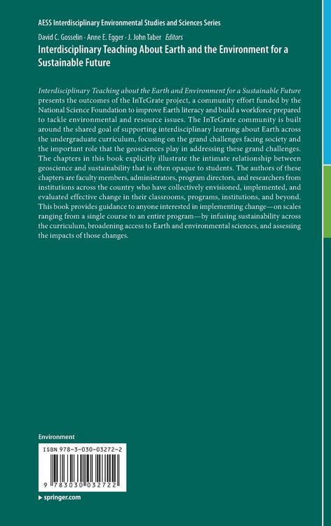 Produktbild: Interdisciplinary Teaching About Earth and the Environment for a Sustainable Future