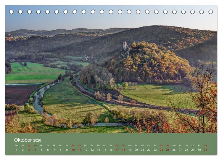 Produktbild: Sch&ouml;ne Aussichten in die Fr&auml;nkische Schweiz (Tischkalender 2026 DIN A5 quer), CALVENDO Monatskalender