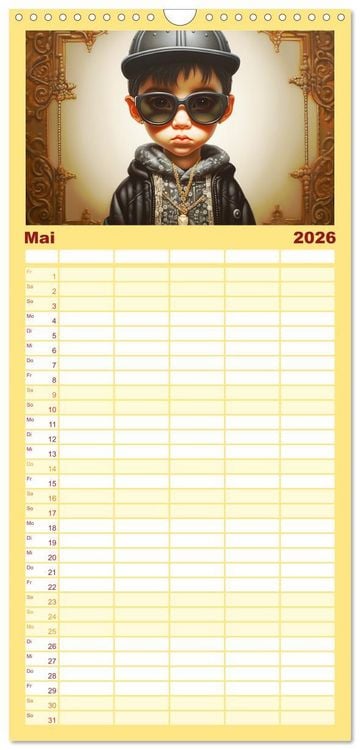 Produktbild: Familienplaner 2026 - Hip Hop Kids. Ein Jahr voller Style und Groove mit 5 Spalten (Wandkalender, 21 x 45 cm) CALVENDO