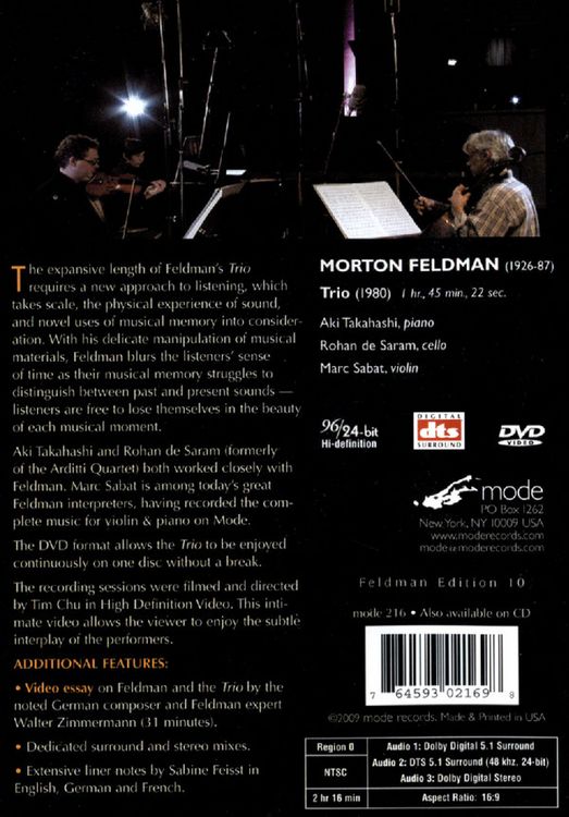 Produktbild: Trio-Feldman Vol.10