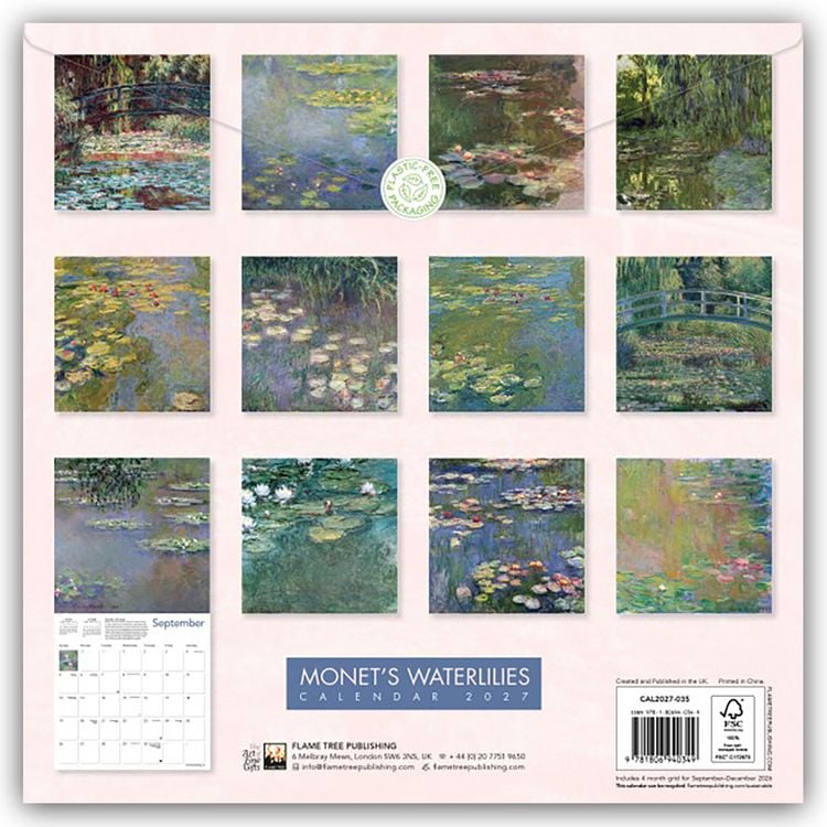Produktbild: Monet&rsquo;s Waterlilies &ndash; Monets Seerosen 2027 &ndash; Original Flame Tree Publishing-Kalender [Kalender]