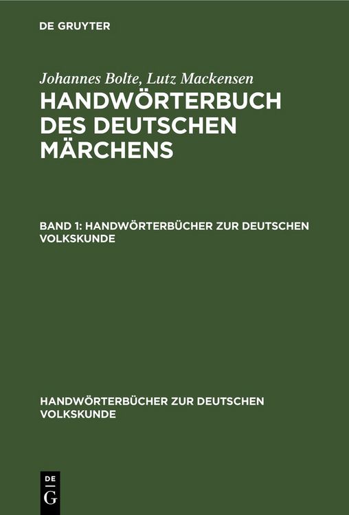Produktbild: Handw&ouml;rterbuch des deutschen M&auml;rchens. Band 1
