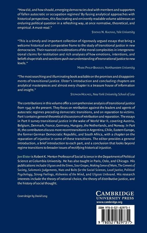 Produktbild: Retribution and Reparation in the Transition to Democracy