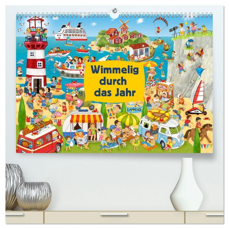 Produktbild: Wimmelig durch das Jahr (hochwertiger Premium Wandkalender 2026 DIN A2 quer), Kunstdruck in Hochglanz