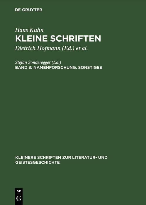 Produktbild: Namenforschung. Sonstiges