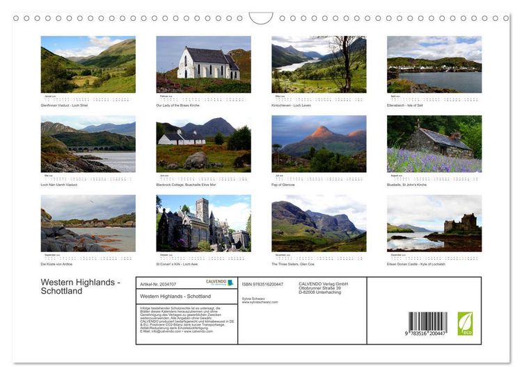 Produktbild: Western Highlands - Schottland (Wandkalender 2026 DIN A3 quer), CALVENDO Monatskalender