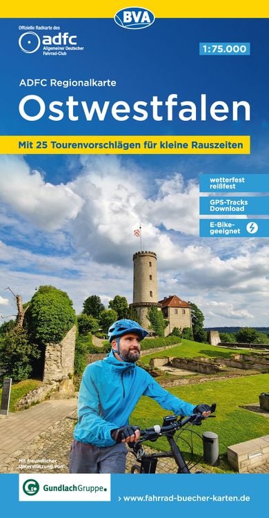 Bild vom Artikel ADFC-Regionalkarte Ostwestfalen, 1:75.000, mit Tagestourenvorschlägen, reiß- und wetterfest, E-Bike-geeignet, GPS-Tracks Download vom Autor Allgemeiner Deutscher Fahrrad-Club e.V. (ADFC)
