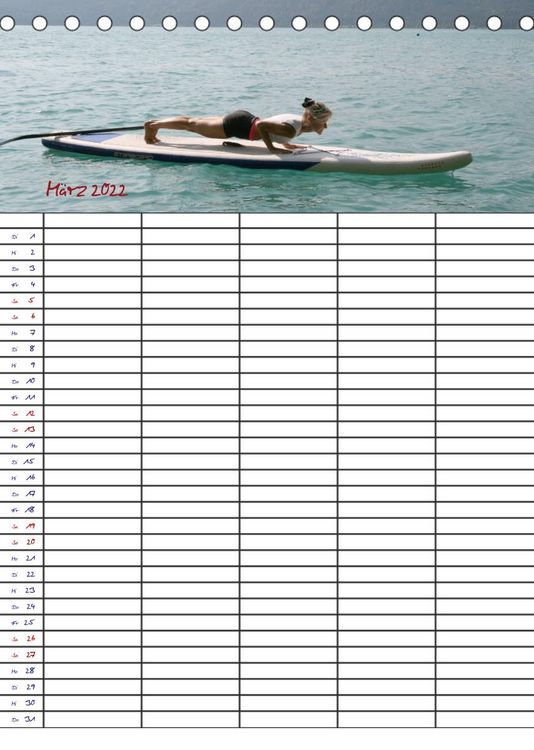 Produktbild: Faszination Yoga - SUP (Familienplaner 5 spaltig) (Tischkalender 2022 DIN A5 hoch)