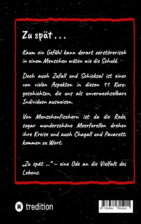 Produktbild: Zu sp&auml;t . . .