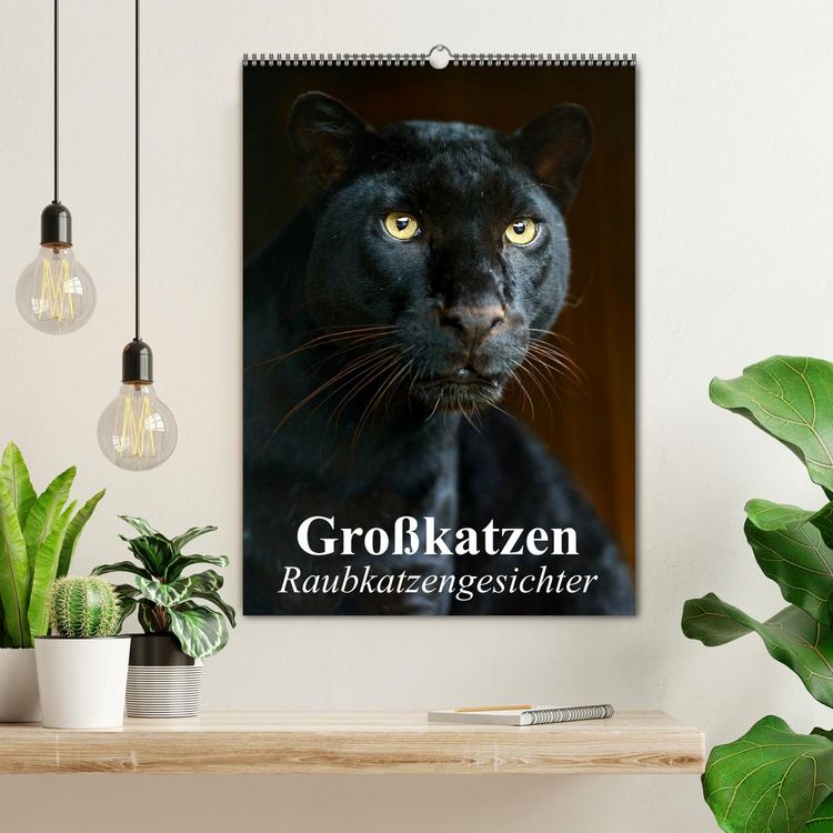 Produktbild: Gro&szlig;katzen. Raubkatzengesichter (Wandkalender 2026 DIN A2 hoch), CALVENDO Monatskalender