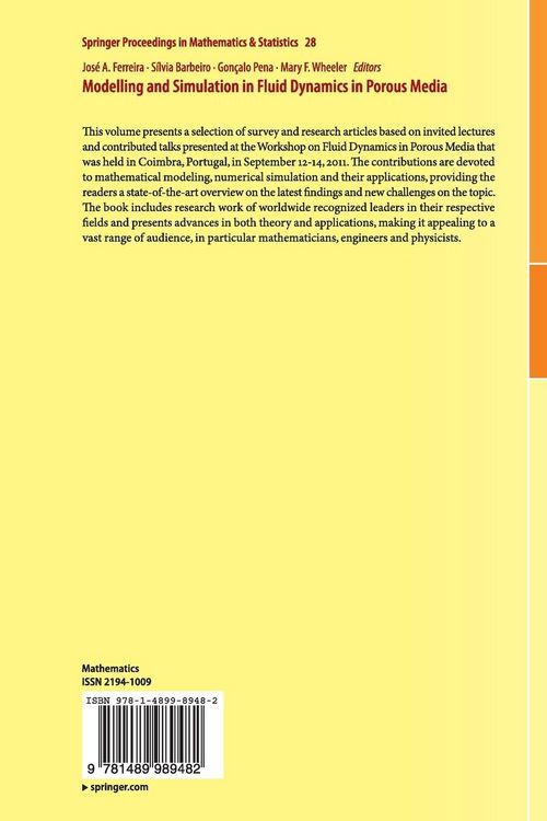 Produktbild: Modelling and Simulation in Fluid Dynamics in Porous Media