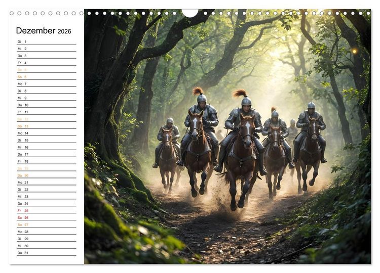 Produktbild: Rittertum und Mythos &ndash; Das Zeitalter der Ehre (Wandkalender 2026 DIN A3 quer), CALVENDO Monatskalender