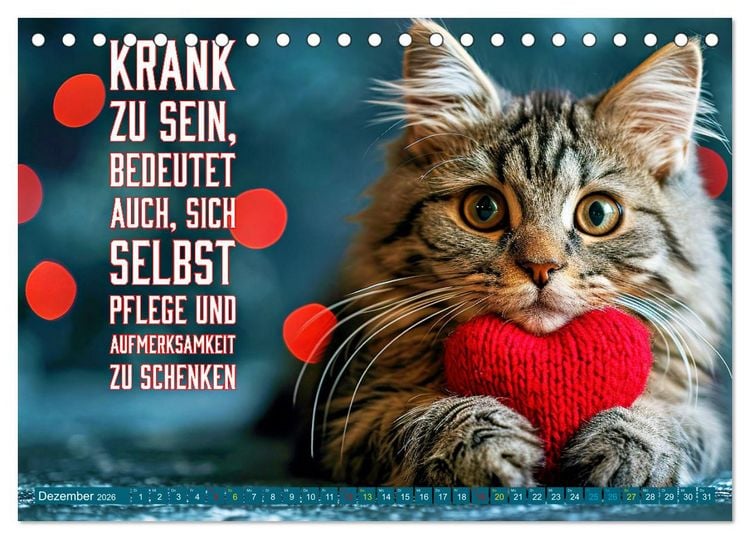 Produktbild: Gute Besserung - mit coolen Spr&uuml;chen (Tischkalender 2026 DIN A5 quer), CALVENDO Monatskalender