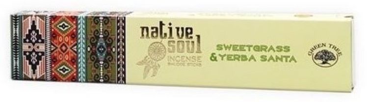 Produktbild: R&auml;ucherst&auml;bchen Green Tree Native Soul "Sweet Grass & Yerba Santa" 15gr.