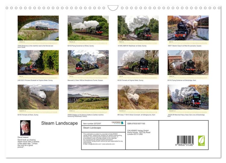 Produktbild: Steam Landscape (Wall Calendar 2026 DIN A3 landscape), CALVENDO 12 Month Wall Calendar