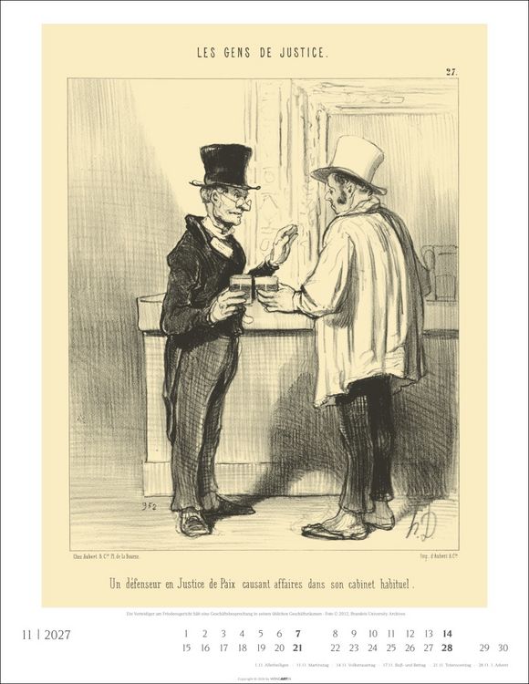 Produktbild: Honor&eacute; Daumier: Die Juristen Kalender 2027