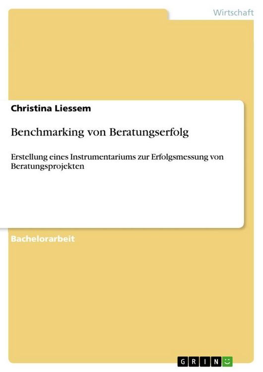 Produktbild: Benchmarking von Beratungserfolg