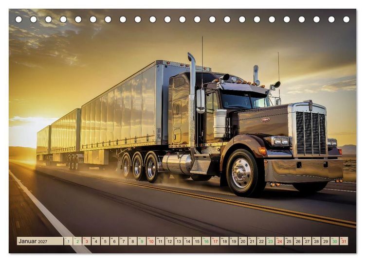 Produktbild: Road Train - LKW (Tischkalender 2027 DIN A5 quer), CALVENDO Monatskalender
