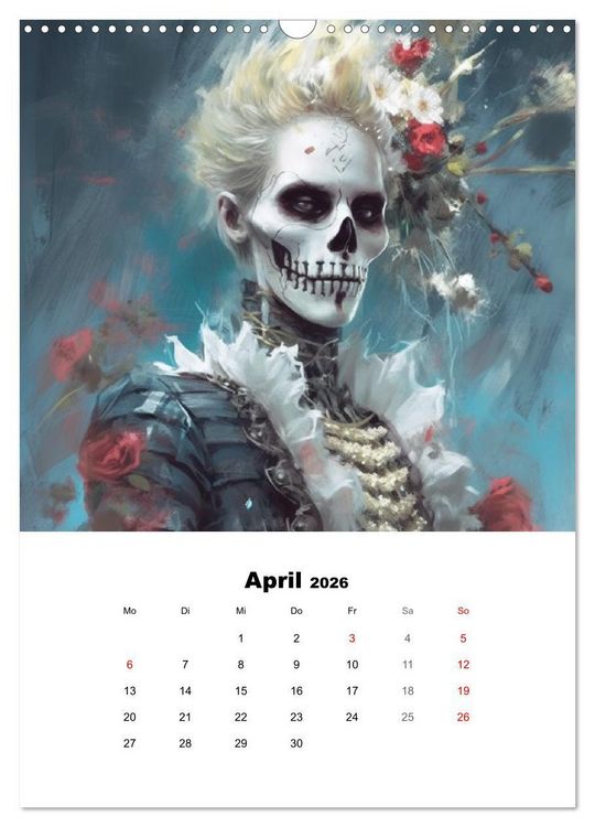 Produktbild: Gothic-Flower-Punk. D&uuml;ster-romantische Kunst (Wandkalender 2026 DIN A3 hoch), CALVENDO Monatskalender