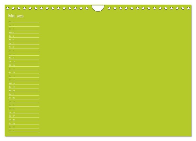 Produktbild: Bastel-Geburtstagskalender gr&uuml;n / Geburtstagskalender (Wandkalender 2026 DIN A4 quer), CALVENDO Monatskalender