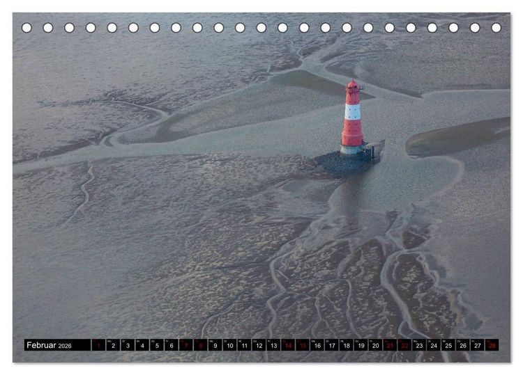 Produktbild: Das Wattenmeer von oben (Tischkalender 2026 DIN A5 quer), CALVENDO Monatskalender