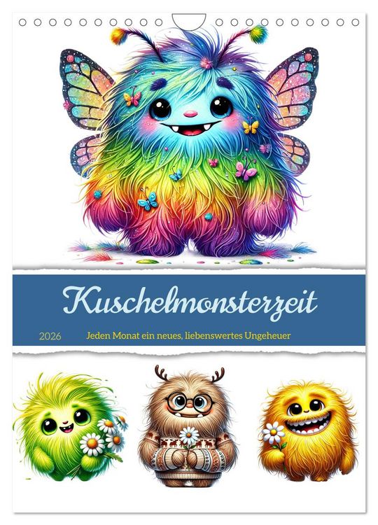 Produktbild: Kuschelmonsterzeit (Wandkalender 2026 DIN A4 hoch), CALVENDO Monatskalender
