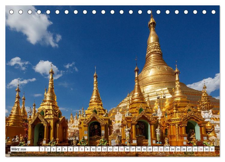 Produktbild: Wunderbares Myanmar (Tischkalender 2026 DIN A5 quer), CALVENDO Monatskalender