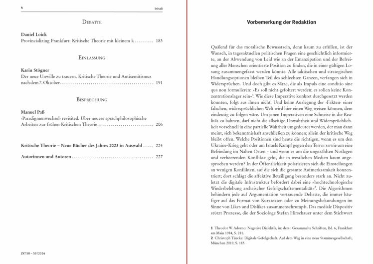 Produktbild: Zeitschrift f&uuml;r kritische Theorie / Zeitschrift f&uuml;r kritische Theorie, Heft 58/59 (2024)