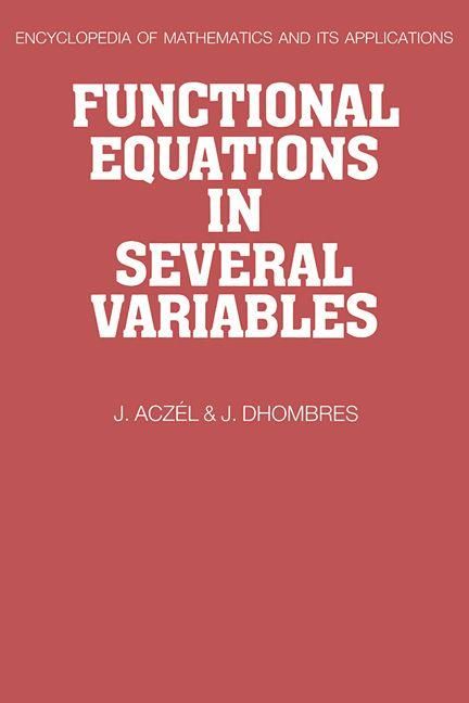 Produktbild: Functional Equations in Several Variables