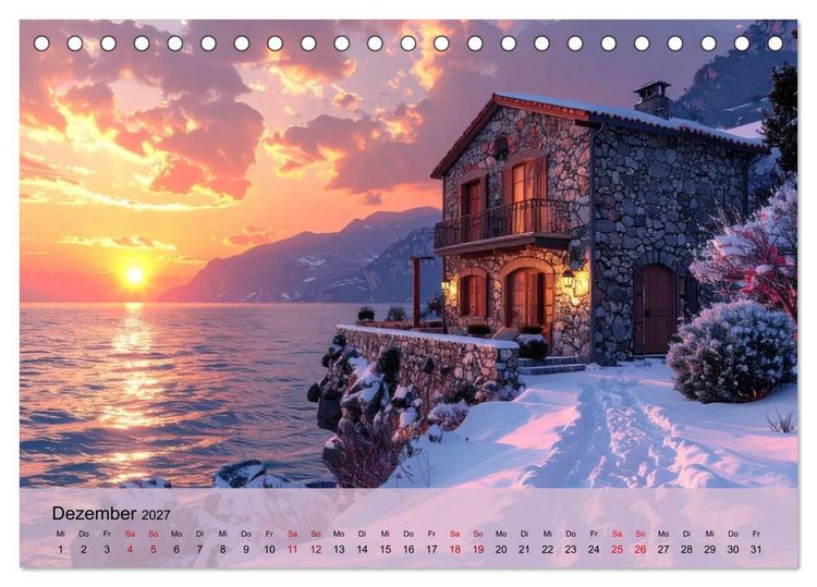 Produktbild: Romantische italienische H&auml;user am Meer (Tischkalender 2027 DIN A5 quer), CALVENDO Monatskalender