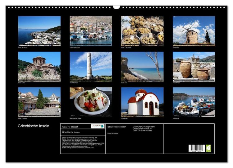 Produktbild: Griechische Inseln (Wandkalender 2027 DIN A2 quer), CALVENDO Monatskalender