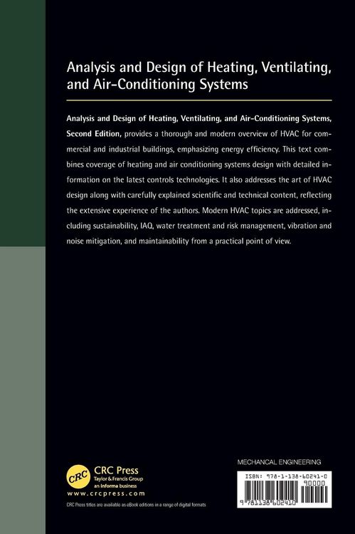 Produktbild: Analysis and Design of Heating, Ventilating, and Air-Conditioning Systems, Second Edition