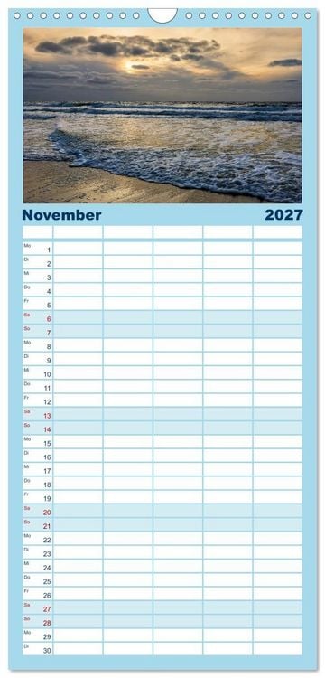 Produktbild: Familienplaner 2027 - Faszination Meer und Wolken mit 5 Spalten (Wandkalender, 21 x 45 cm) CALVENDO