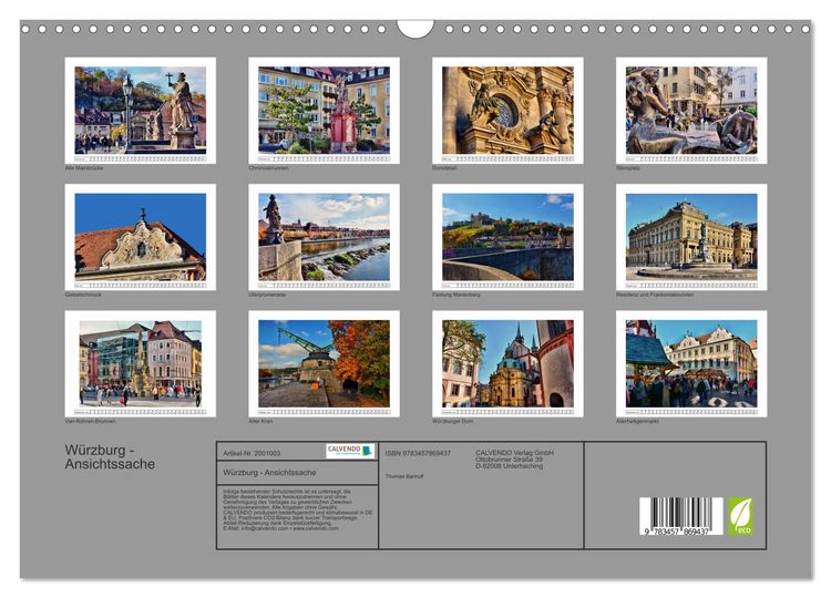 Produktbild: W&uuml;rzburg - Ansichtssache (Wandkalender 2026 DIN A3 quer), CALVENDO Monatskalender