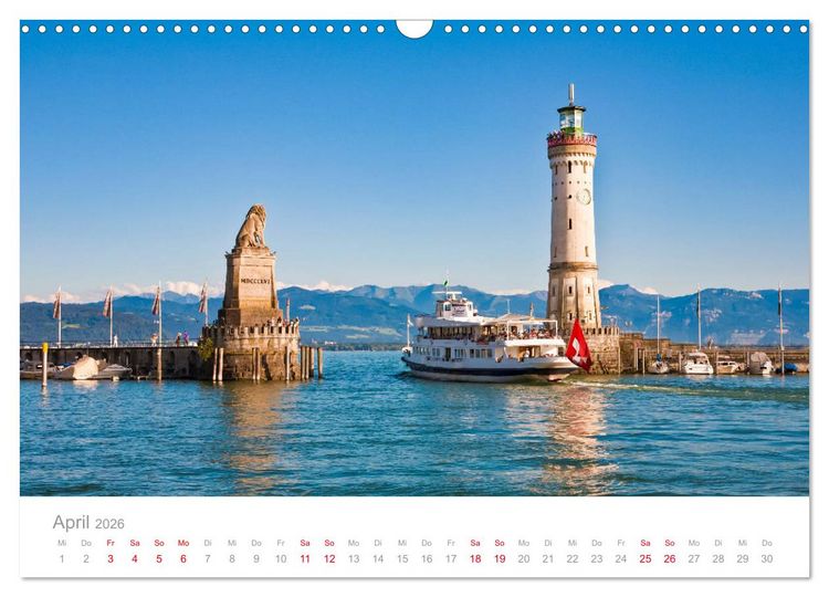Produktbild: BODENSEE Drei L&auml;nder - ein See (Wandkalender 2026 DIN A3 quer), CALVENDO Monatskalender