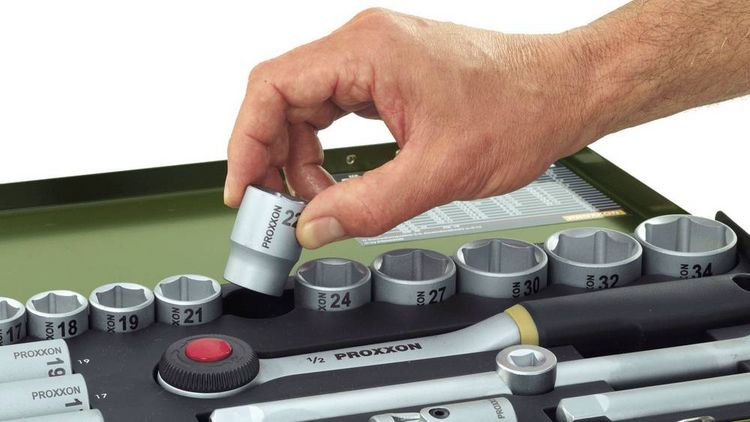 Produktbild: Proxxon Industrial Steckschl&uuml;sselsatz metrisch 3/8\" (10 mm) 65teilig 23112