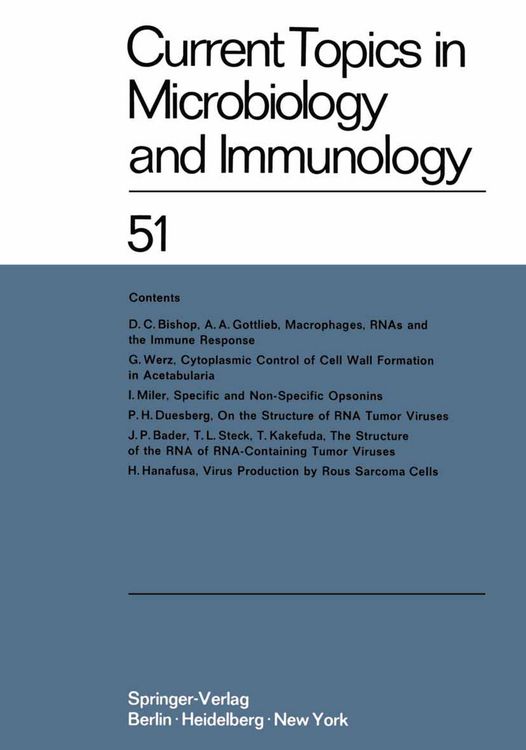 Produktbild: Current Topics in Microbiology and Immunology / Ergebnisse der Mikrobiologie und Immunit&auml;tsforschung