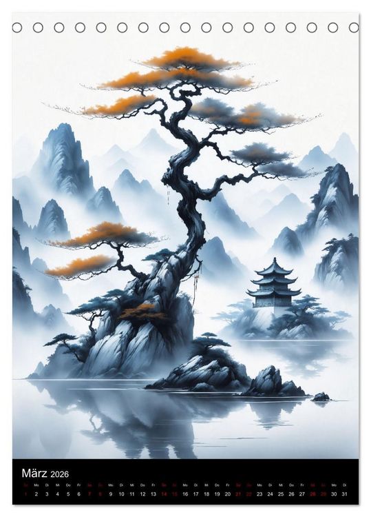 Produktbild: Asiatische Inspiration Fern&ouml;stlicher Art - Helle Werke (Tischkalender 2026 DIN A5 hoch), CALVENDO Monatskalender