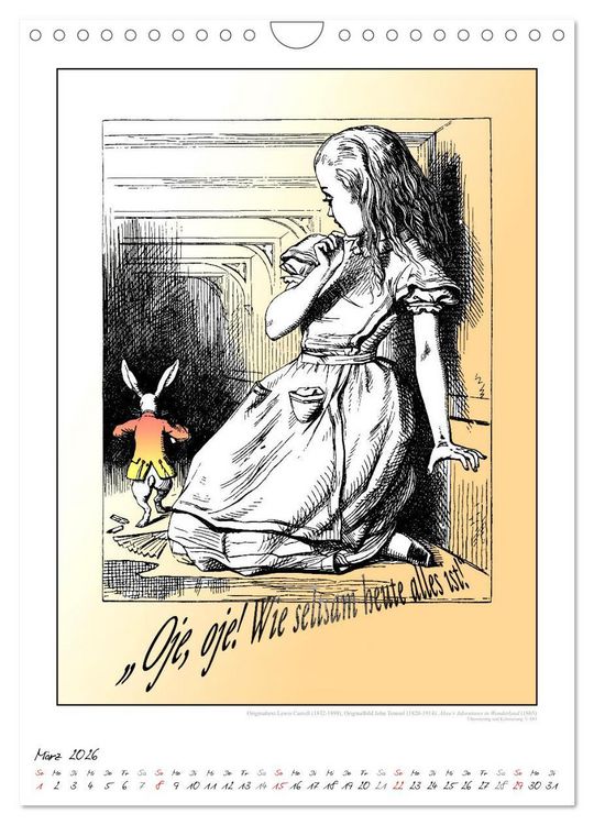Produktbild: Alice im Wunderland - Weltliteraturkalender (Wandkalender 2026 DIN A4 hoch), CALVENDO Monatskalender