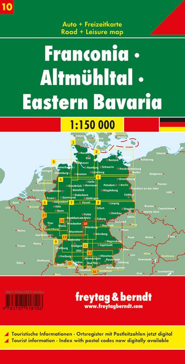 Produktbild: Freytag & berndt Stra&szlig;enkarte Franken - Altm&uuml;hltal - Ostbayern 1:150.000