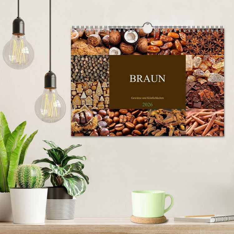 Produktbild: BRAUN - Gew&uuml;rze und K&ouml;stlichkeiten (Wandkalender 2026 DIN A4 quer), CALVENDO Monatskalender