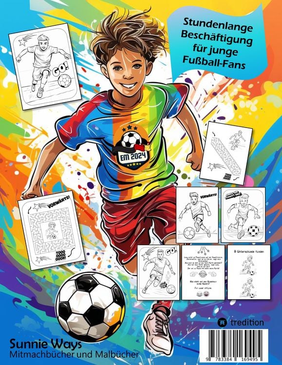 Produktbild: Mitmachbuch für Kinder Fußball - Malbuch Fußball für Jungen, Kinder ab 9 - Labyrinth Rätsel, Witze, Suchen & Finden