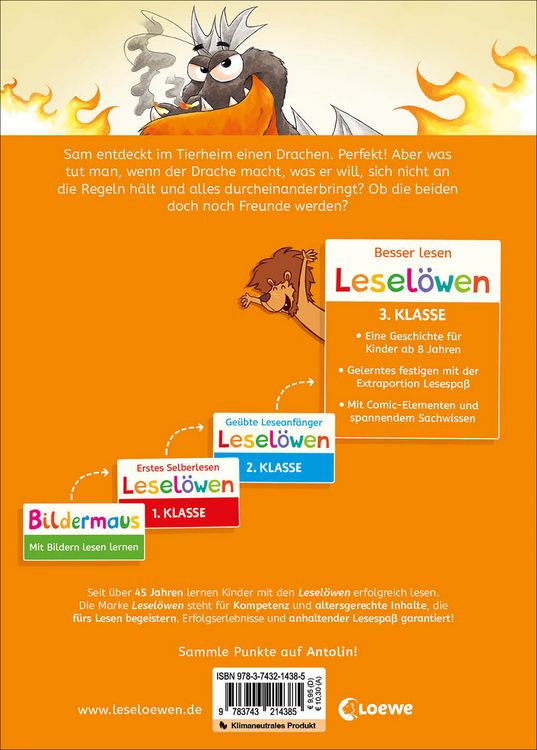 Produktbild: Lesel&ouml;wen 3. Klasse - Wie z&auml;hmt man einen Drachen?