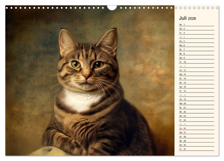 Produktbild: Katzen schaffen Kunst (Wandkalender 2026 DIN A3 quer), CALVENDO Monatskalender