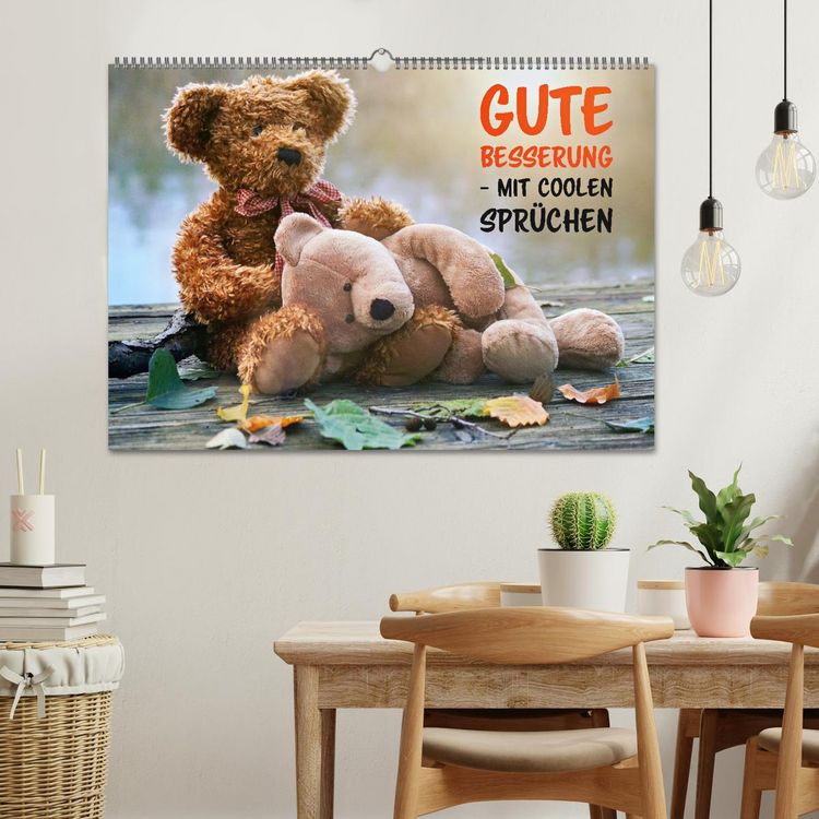 Produktbild: Gute Besserung - mit coolen Spr&uuml;chen (Wandkalender 2026 DIN A2 quer), CALVENDO Monatskalender